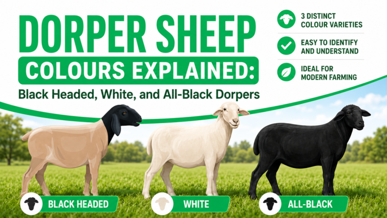 Dorper Sheep Colours Explained Black Headed, White, and All-Black Dorpers